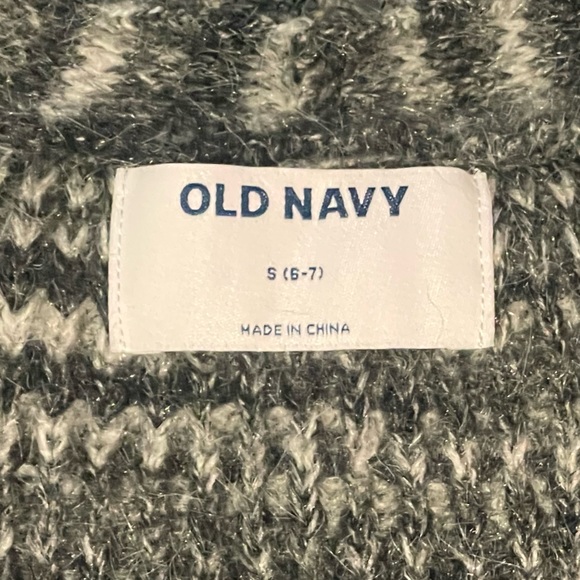 🆕 RESERVED X Old Navy Girls Cropped Space-Dye Cardigan Sweater Black Girls - Picture 9 of 11